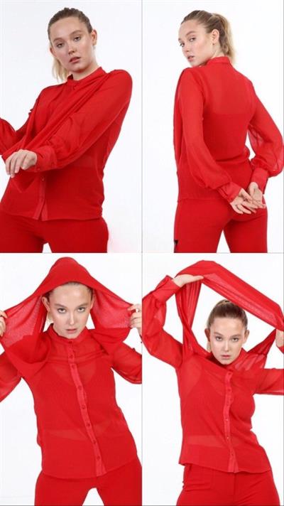 Şal Haki̇m Yaka Gömlek