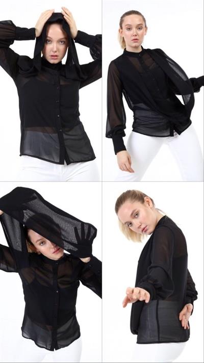 Şal Haki̇m Yaka Gömlek