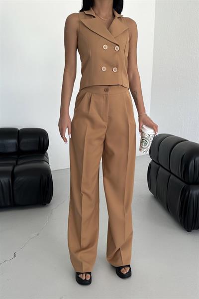 Şal Yaka Düğmeli̇ Yelek