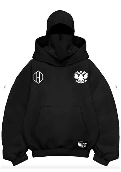 Samuray Ninja Çift Kapşonlu ZIP Fermuarlı Kanguru Çepli Tam Fermuarlı Hoodie ön Ve Arka Baskılı Maske Detaylı Swetshirt - Siyah
