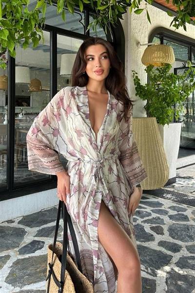 Sandra Desenli Şifon Kimono 5156-08