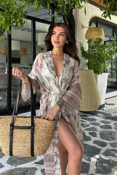 Sandra Desenli Şifon Kimono 5156-08
