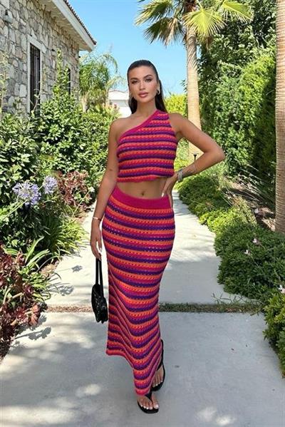 Sandy Renk Geçişli Crop Takım 9857