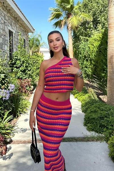 Sandy Renk Geçişli Crop Takım 9857