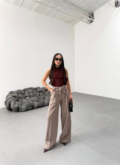 Sante Çi̇zgi̇li̇ Bel Kuşakli Palazzo Pantolon