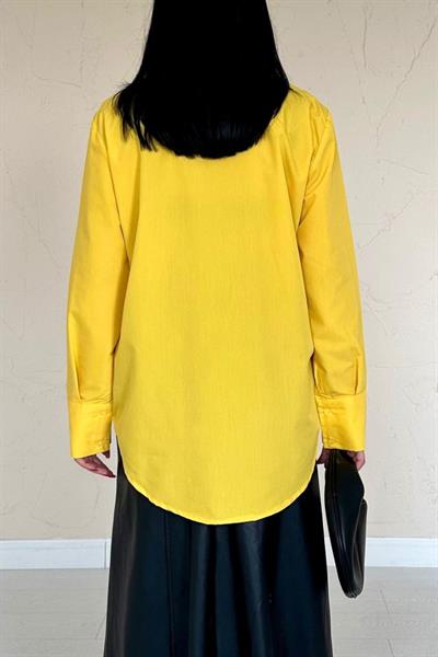 Sarı Poplin Gömlek