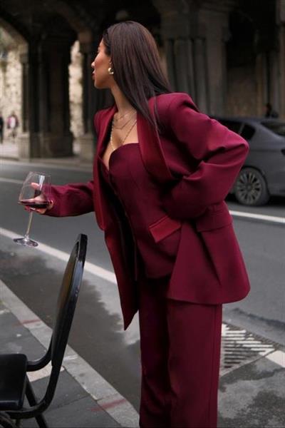 Saten Detaylı Büstiyer Pantolon Takım 10024