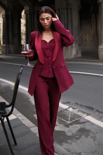 Saten Detaylı Büstiyer Pantolon Takım 10024