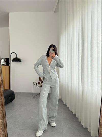 Selanik Kumaş Ön Düğmeli Ceket Çımalı PantolunTakım