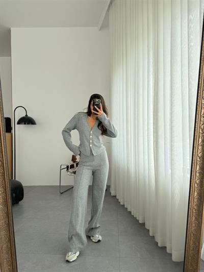 Selanik Kumaş Ön Düğmeli Ceket Çımalı PantolunTakım