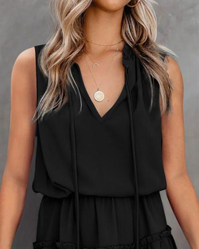 Sıfır Kol V Yaka Ipek Aerobin Elbise