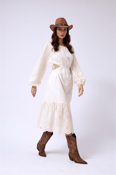 Sırt Dekolteli Brode Elbise