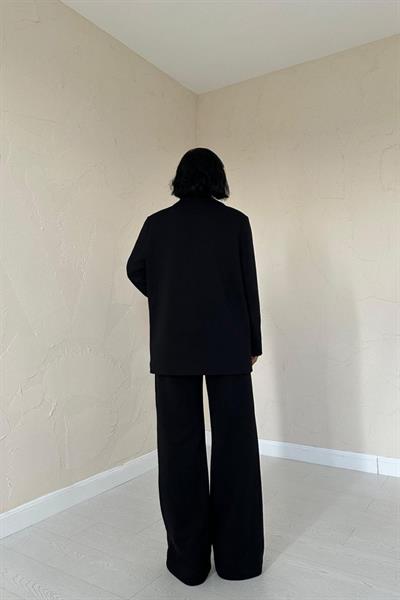 Siyah 3-İplik Comfort Ceket Ve Pantolon Takım