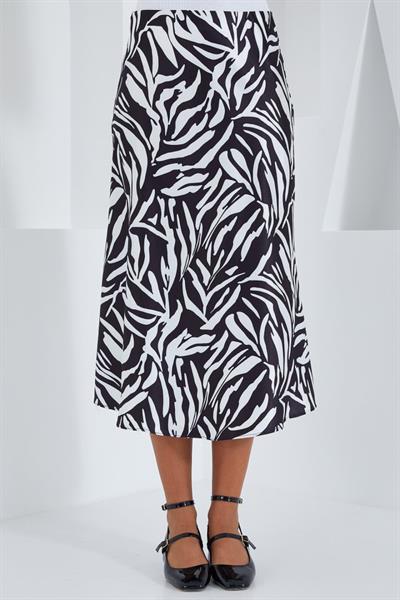 Siyah Beyaz Desenli Saten Etek 15806