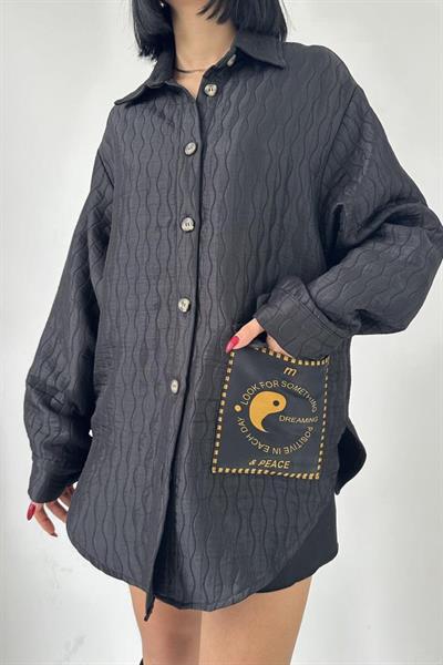 Siyah Cepli Kapitone Gömlek