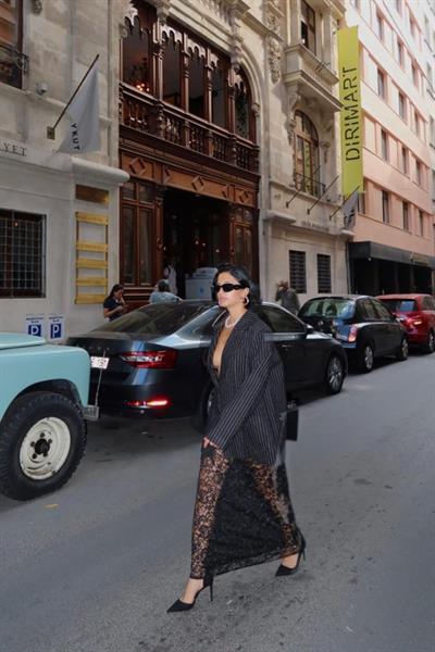 Siyah Çizgili Oversize Ceket