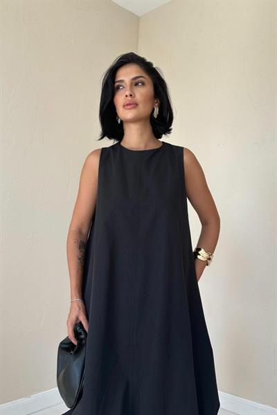 Siyah Comfort Balon Elbise