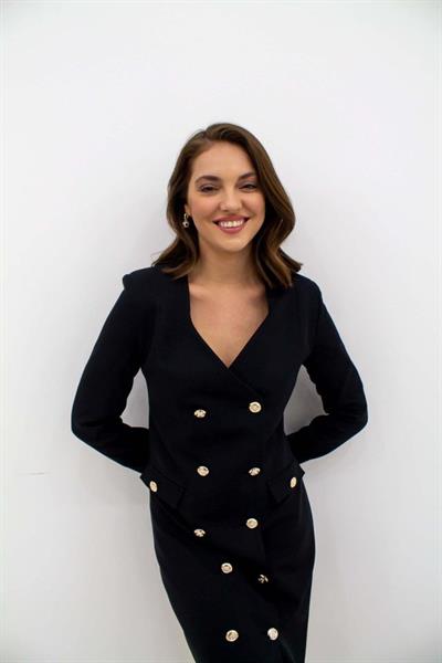 Siyah Gold Düğmeli Ceket Elbise