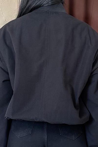 Siyah Parçalı Bomber Ceket