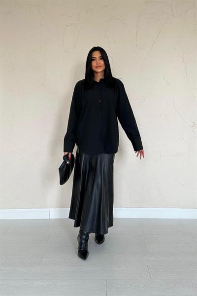 Siyah Poplin Gömlek