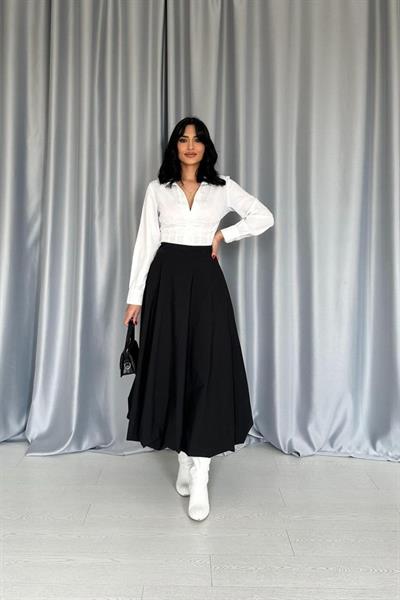 Siyah Uzun Balon Etek
