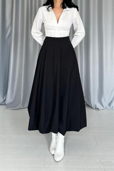 Siyah Uzun Balon Etek