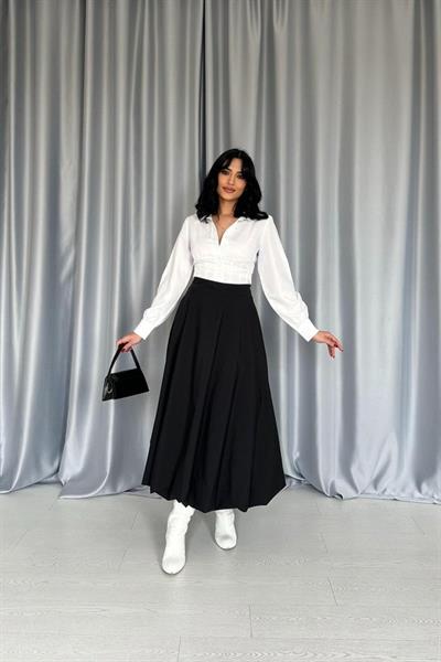 Siyah Uzun Balon Etek