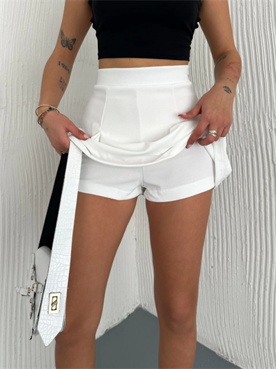 Şortlu Etek - Beyaz