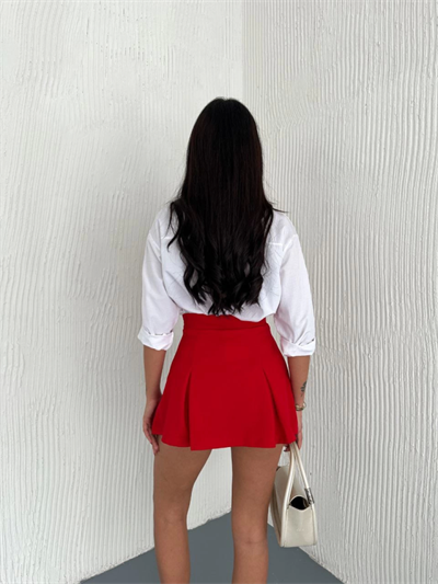 Şortlu Etek - Kırmızı
