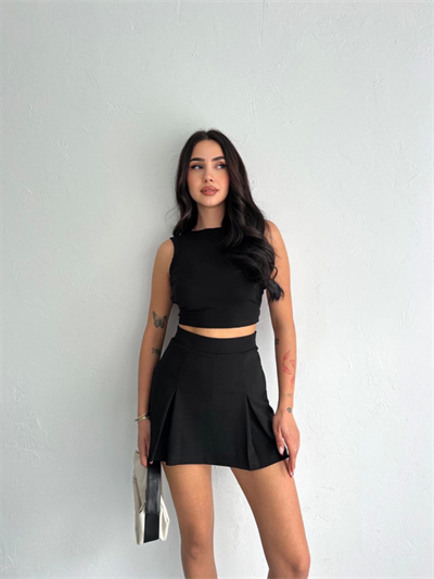 Şortlu Etek - Siyah