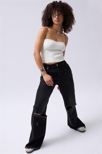 Straplez Dokulu Crop