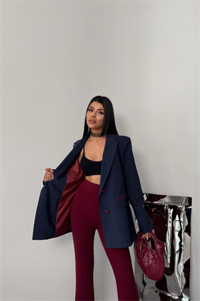 TASARIM CEKET KAPLAMA DÜĞMELİ - Lacivert