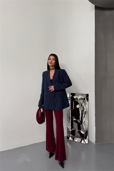 TASARIM CEKET KAPLAMA DÜĞMELİ - Lacivert