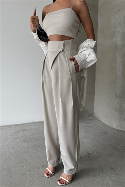 TASARIM PANTOLON - Bej