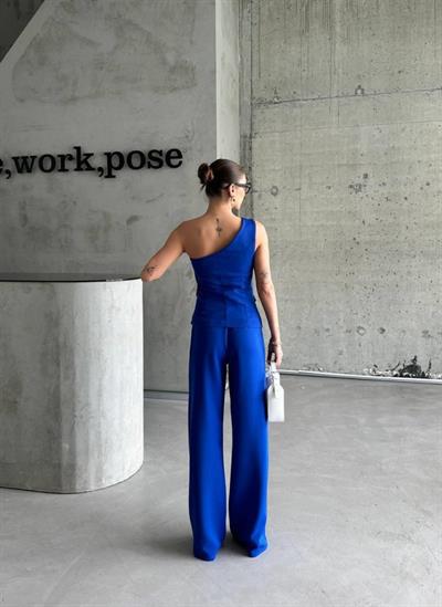 TEK KOL YELEK - PANTOLON TAKIM ATLAS - Mavi