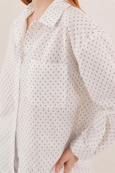 Tek Cepli Yeşil Desenli Gömlek