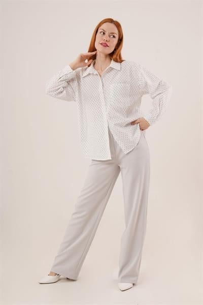 Tek Cepli Yeşil Desenli Gömlek