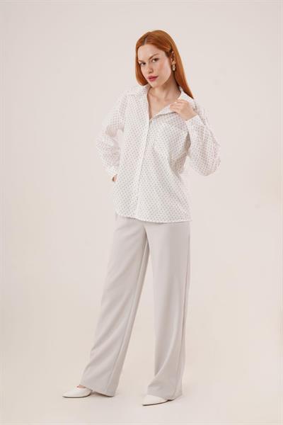 Tek Cepli Yeşil Desenli Gömlek