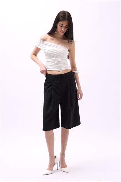 Tek Omuz Büzgülü Bluz