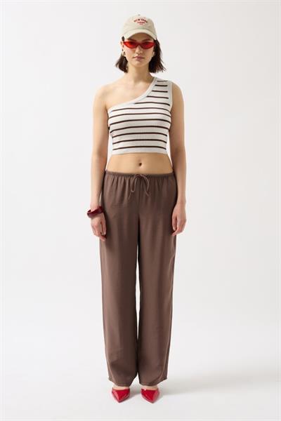 Tek Omuz Çizgili Crop