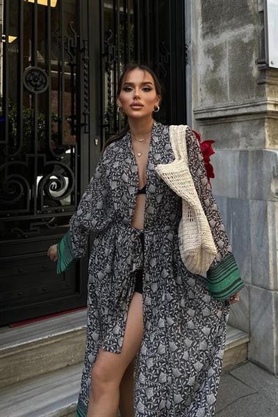 Thalia Desenli Şifon Kimono 5155-08