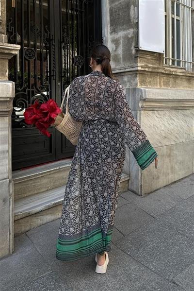 Thalia Desenli Şifon Kimono 5155-08
