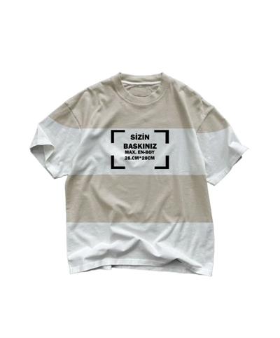 Tişört Tasarla Çizgili - Beyaz-Siyah