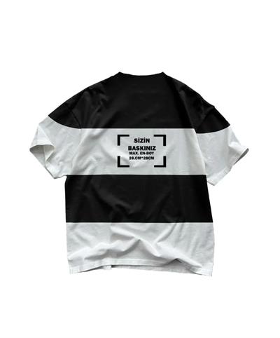 Tişört Tasarla Çizgili - Beyaz-Siyah