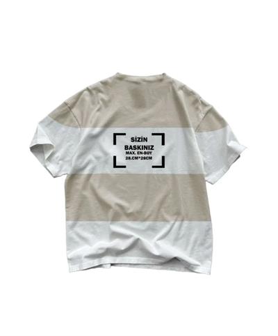 Tişört Tasarla Çizgili - Beyaz-Siyah