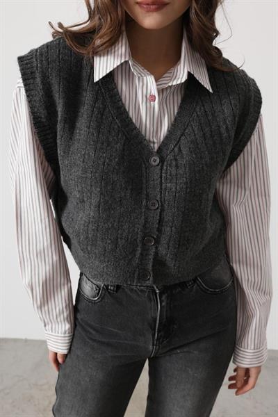 Trikolu Çizgili Gömlek - Pembe