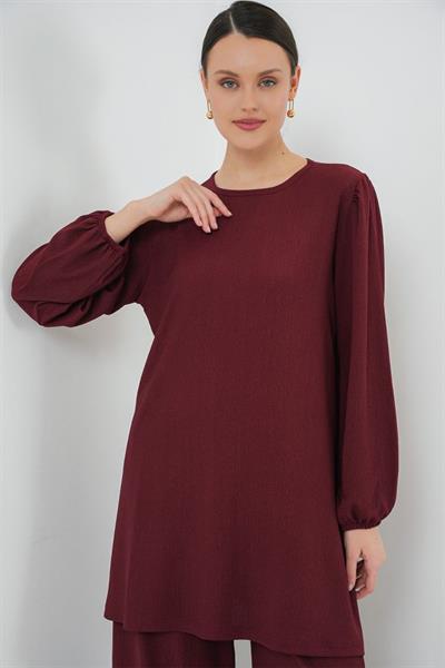 Tunik Pantolon Alt Üst Takım 6663 - Bordo