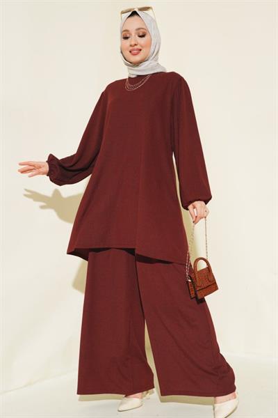Tunik Pantolon Alt Üst Takım 6663 - Bordo