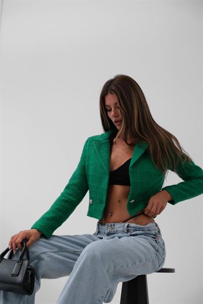 Tüvit Crop Blazer Ceket
