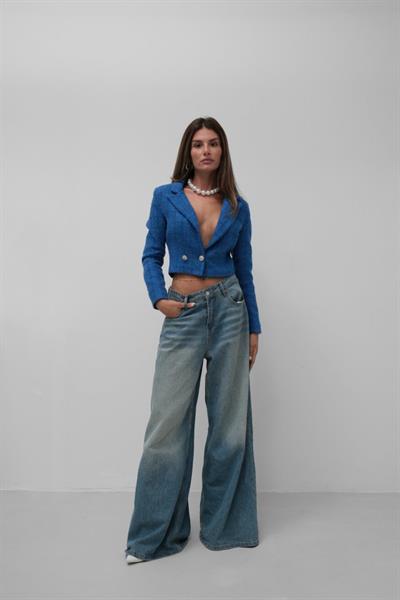 Tüvit Crop Blazer Ceket